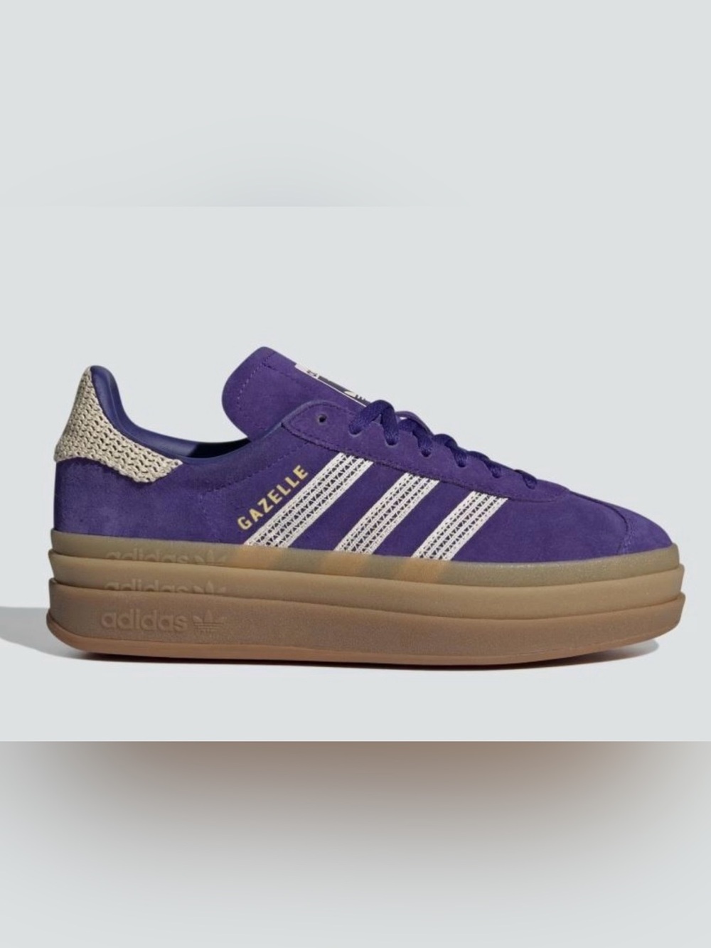 NEW adidas Gazelle Bold Collegiate Purple Wonder White JS3359 Size 9w NO BOX